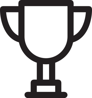 Kazanan Siyah ve Beyaz Logo Simgesi Markalaşma ve Tasarım için PNG Biçiminde