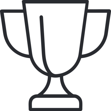 Kazanan Siyah ve Beyaz Logo Simgesi Markalaşma ve Tasarım için PNG Biçiminde