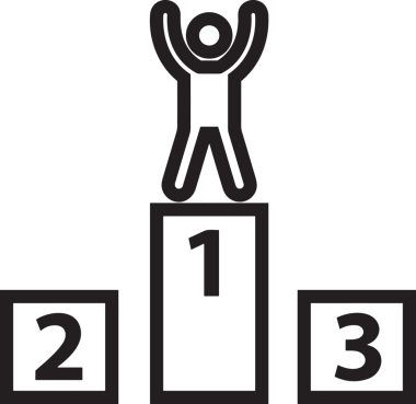 Kazanan Siyah ve Beyaz Logo Simgesi Markalaşma ve Tasarım için PNG Biçiminde