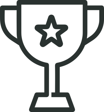 Kazanan Siyah ve Beyaz Logo Simgesi Markalaşma ve Tasarım için PNG Biçiminde