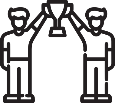 Kazanan Siyah ve Beyaz Logo Simgesi Markalaşma ve Tasarım için PNG Biçiminde