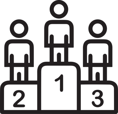 Kazanan Siyah ve Beyaz Logo Simgesi Markalaşma ve Tasarım için PNG Biçiminde