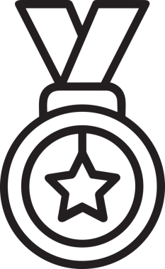 Kazanan Siyah ve Beyaz Logo Simgesi Markalaşma ve Tasarım için PNG Biçiminde