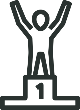 Kazanan Siyah ve Beyaz Logo Simgesi Markalaşma ve Tasarım için PNG Biçiminde