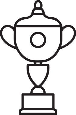 Kazanan Siyah ve Beyaz Logo Simgesi Markalaşma ve Tasarım için PNG Biçiminde