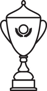 Kazanan Siyah ve Beyaz Logo Simgesi Markalaşma ve Tasarım için PNG Biçiminde