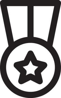 Kazanan Siyah ve Beyaz Logo Simgesi Markalaşma ve Tasarım için PNG Biçiminde