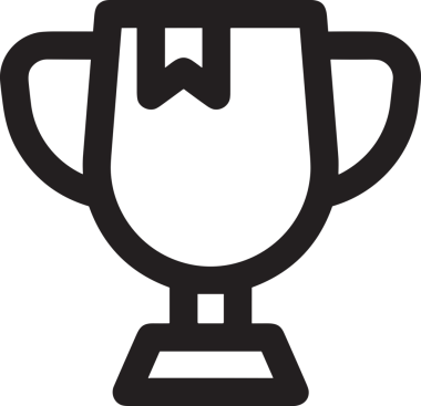 Kazanan Siyah ve Beyaz Logo Simgesi Markalaşma ve Tasarım için PNG Biçiminde