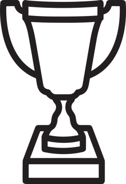 Kazanan Siyah ve Beyaz Logo Simgesi Markalaşma ve Tasarım için PNG Biçiminde