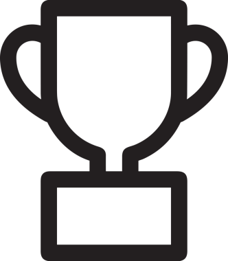 Kazanan Siyah ve Beyaz Logo Simgesi Markalaşma ve Tasarım için PNG Biçiminde