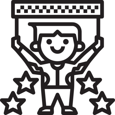 Kazanan Siyah ve Beyaz Logo Simgesi Markalaşma ve Tasarım için PNG Biçiminde