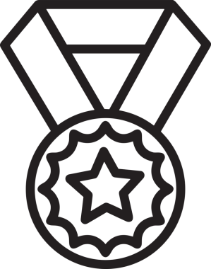 Kazanan Siyah ve Beyaz Logo Simgesi Markalaşma ve Tasarım için PNG Biçiminde