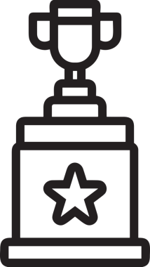 Kazanan Siyah ve Beyaz Logo Simgesi Markalaşma ve Tasarım için PNG Biçiminde