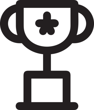 Kazanan Siyah ve Beyaz Logo Simgesi Markalaşma ve Tasarım için PNG Biçiminde