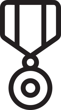 Kazanan Siyah ve Beyaz Logo Simgesi Markalaşma ve Tasarım için PNG Biçiminde