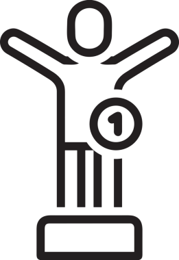 Kazanan Siyah ve Beyaz Logo Simgesi Markalaşma ve Tasarım için PNG Biçiminde