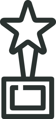 Kazanan Siyah ve Beyaz Logo Simgesi Markalaşma ve Tasarım için PNG Biçiminde