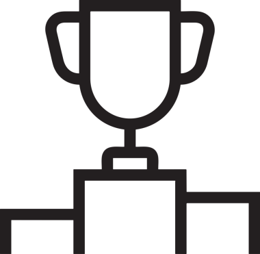 Kazanan Siyah ve Beyaz Logo Simgesi Markalaşma ve Tasarım için PNG Biçiminde