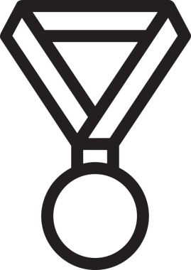 Kazanan Siyah ve Beyaz Logo Simgesi Markalaşma ve Tasarım için PNG Biçiminde