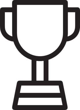 Kazanan Siyah ve Beyaz Logo Simgesi Markalaşma ve Tasarım için PNG Biçiminde