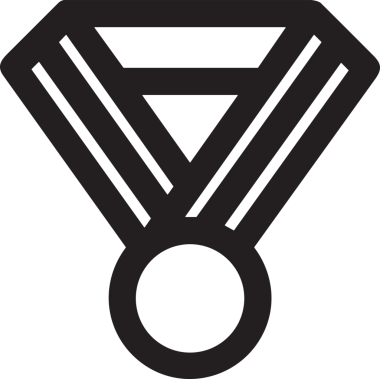 Kazanan Siyah ve Beyaz Logo Simgesi Markalaşma ve Tasarım için PNG Biçiminde