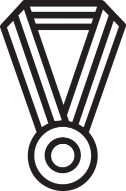 Kazanan Siyah ve Beyaz Logo Simgesi Markalaşma ve Tasarım için PNG Biçiminde