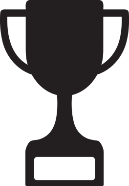 Kazanan Siyah ve Beyaz Logo Simgesi Markalaşma ve Tasarım için PNG Biçiminde