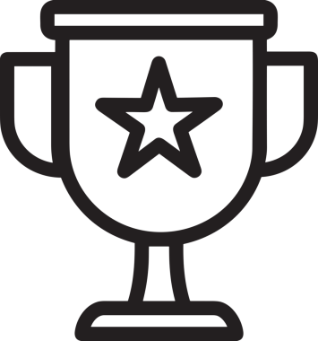 Kazanan Siyah ve Beyaz Logo Simgesi Markalaşma ve Tasarım için PNG Biçiminde