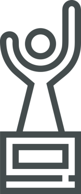 Kazanan Siyah ve Beyaz Logo Simgesi Markalaşma ve Tasarım için PNG Biçiminde