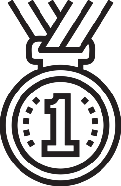 Kazanan Siyah ve Beyaz Logo Simgesi Markalaşma ve Tasarım için PNG Biçiminde