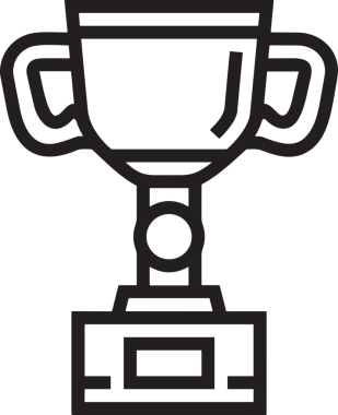 Kazanan Siyah ve Beyaz Logo Simgesi Markalaşma ve Tasarım için PNG Biçiminde