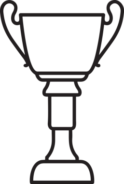 Kazanan Siyah ve Beyaz Logo Simgesi Markalaşma ve Tasarım için PNG Biçiminde