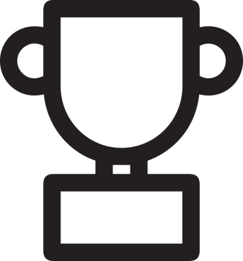 Kazanan Siyah ve Beyaz Logo Simgesi Markalaşma ve Tasarım için PNG Biçiminde