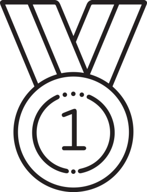 Kazanan Siyah ve Beyaz Logo Simgesi Markalaşma ve Tasarım için PNG Biçiminde