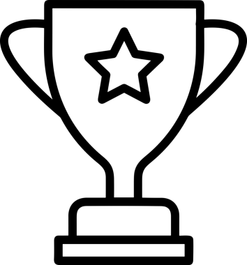 Kazanan Siyah ve Beyaz Logo Simgesi Markalaşma ve Tasarım için PNG Biçiminde