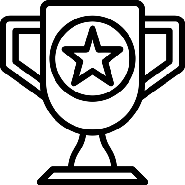 Kazanan Siyah ve Beyaz Logo Simgesi Markalaşma ve Tasarım için PNG Biçiminde