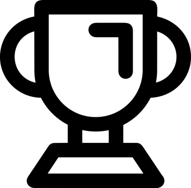 Kazanan Siyah ve Beyaz Logo Simgesi Markalaşma ve Tasarım için PNG Biçiminde
