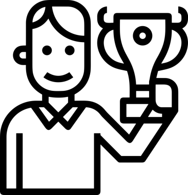 Kazanan Siyah ve Beyaz Logo Simgesi Markalaşma ve Tasarım için PNG Biçiminde