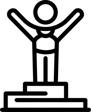 Kazanan Siyah ve Beyaz Logo Simgesi Markalaşma ve Tasarım için PNG Biçiminde