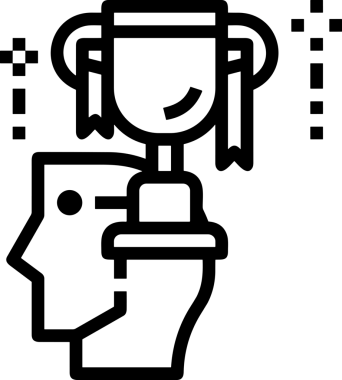 Kazanan Siyah ve Beyaz Logo Simgesi Markalaşma ve Tasarım için PNG Biçiminde