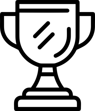 Kazanan Siyah ve Beyaz Logo Simgesi Markalaşma ve Tasarım için PNG Biçiminde