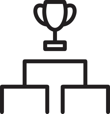 Kazanan Siyah ve Beyaz Logo Simgesi Markalaşma ve Tasarım için PNG Biçiminde