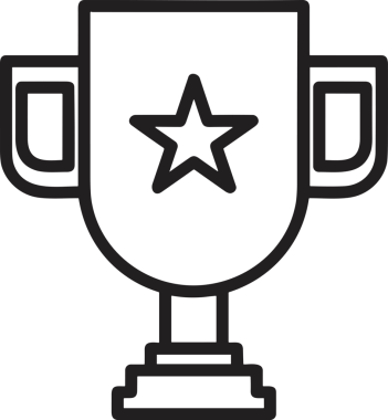 Kazanan Siyah ve Beyaz Logo Simgesi Markalaşma ve Tasarım için PNG Biçiminde