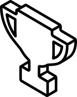 Kazanan Siyah ve Beyaz Logo Simgesi Markalaşma ve Tasarım için PNG Biçiminde