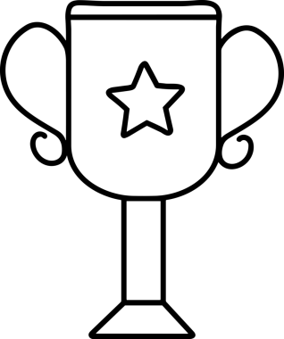 Kazanan Siyah ve Beyaz Logo Simgesi Markalaşma ve Tasarım için PNG Biçiminde