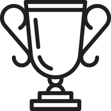 Kazanan Siyah ve Beyaz Logo Simgesi Markalaşma ve Tasarım için PNG Biçiminde