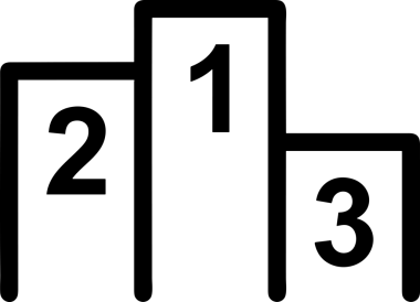 Kazanan Siyah ve Beyaz Logo Simgesi Markalaşma ve Tasarım için PNG Biçiminde