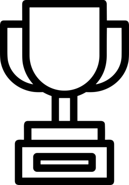 Kazanan Siyah ve Beyaz Logo Simgesi Markalaşma ve Tasarım için PNG Biçiminde