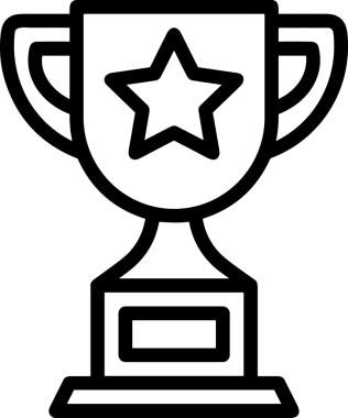 Kazanan Siyah ve Beyaz Logo Simgesi Markalaşma ve Tasarım için PNG Biçiminde