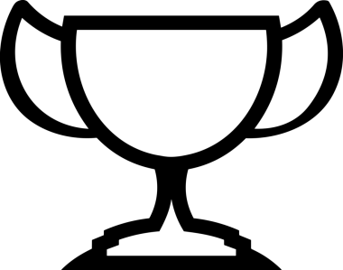 Kazanan Siyah ve Beyaz Logo Simgesi Markalaşma ve Tasarım için PNG Biçiminde